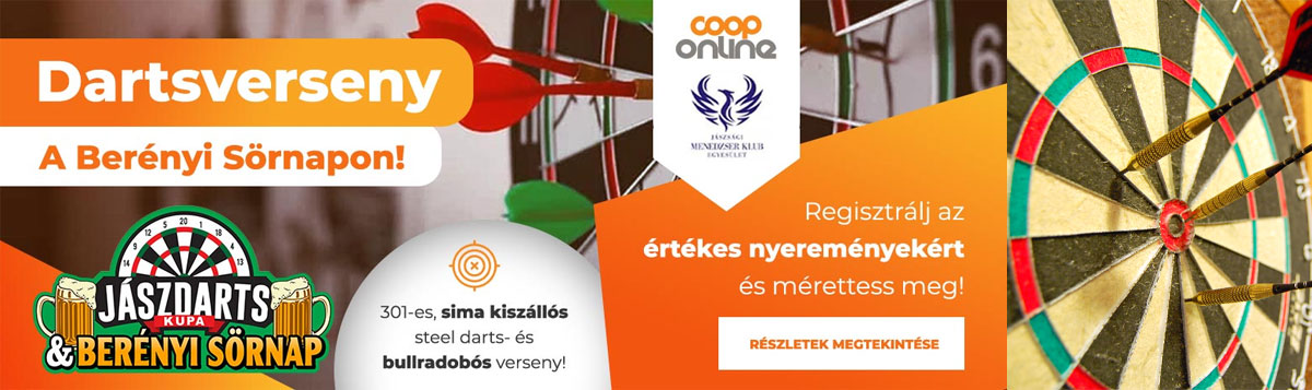 A darts verseny támogatója a Coop Online!