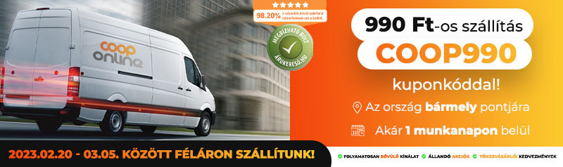 990 Ft-os szállítás 02.20 és 03.05. között!