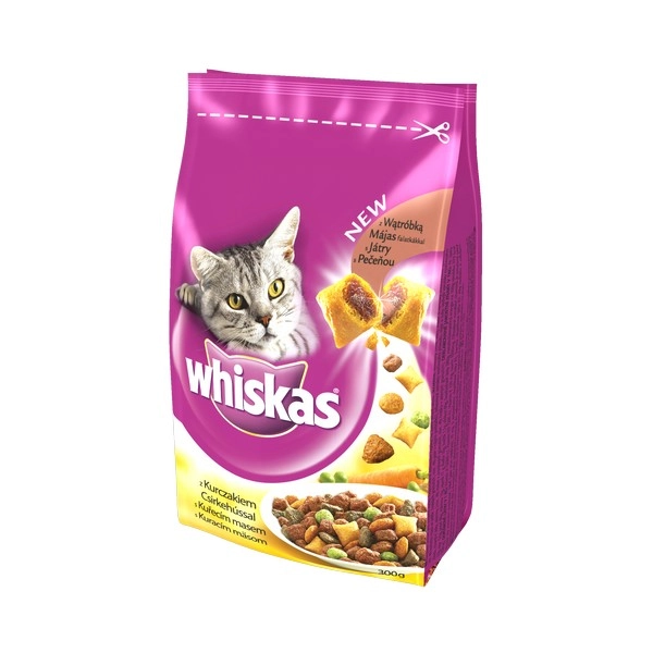 WHISKAS SZÁRAZ TÖLTÖTT CSIRKE-MÁJAS 300G