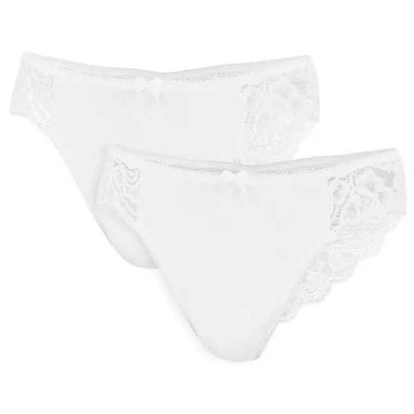 Dressa 311 csipkés rugalmas pamut bugyi – fehér – 2db | KÜLÖN CSOMAG |