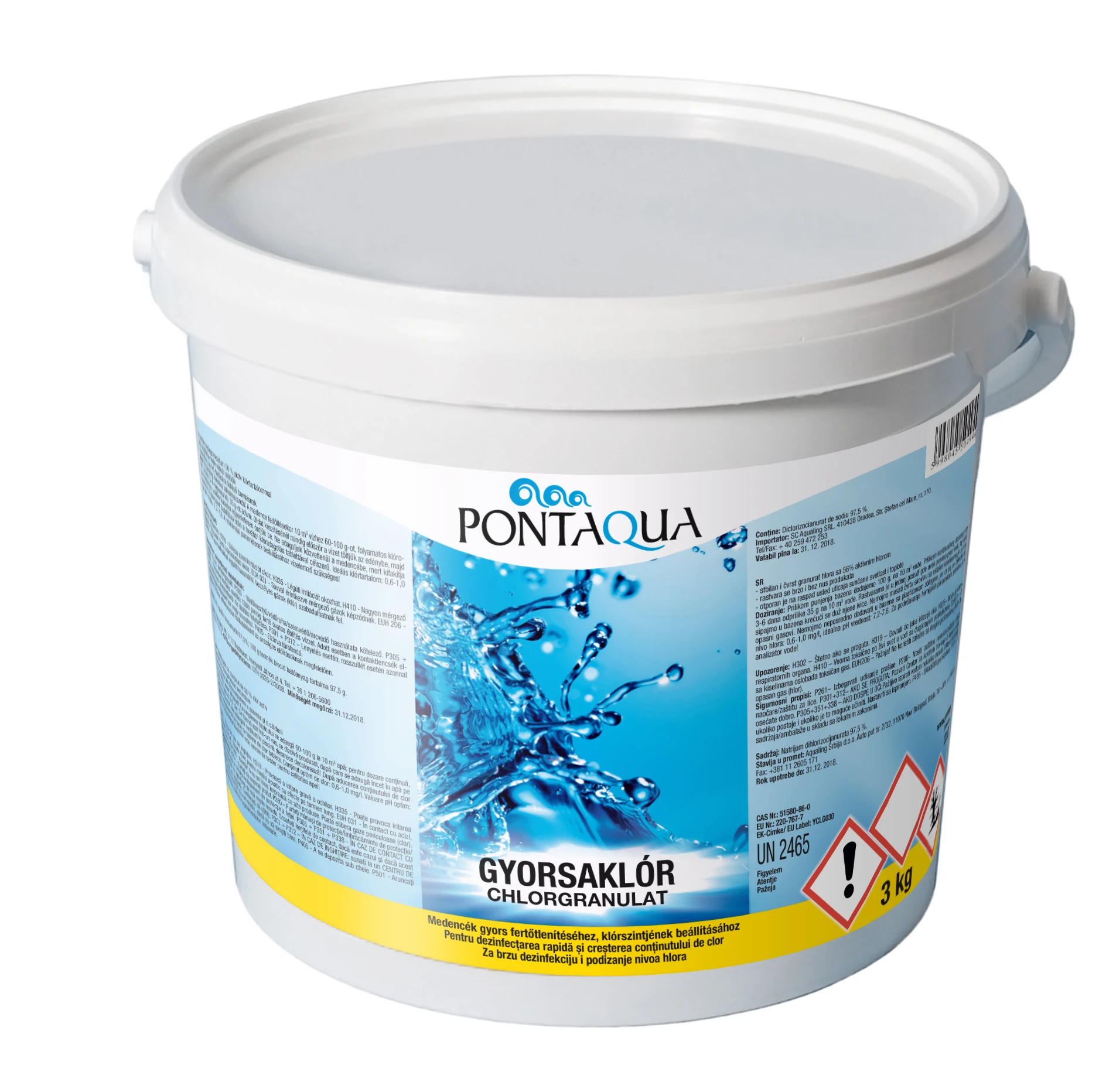 Gyorsaklór klórgranulátum 3 kg – Pontaqua