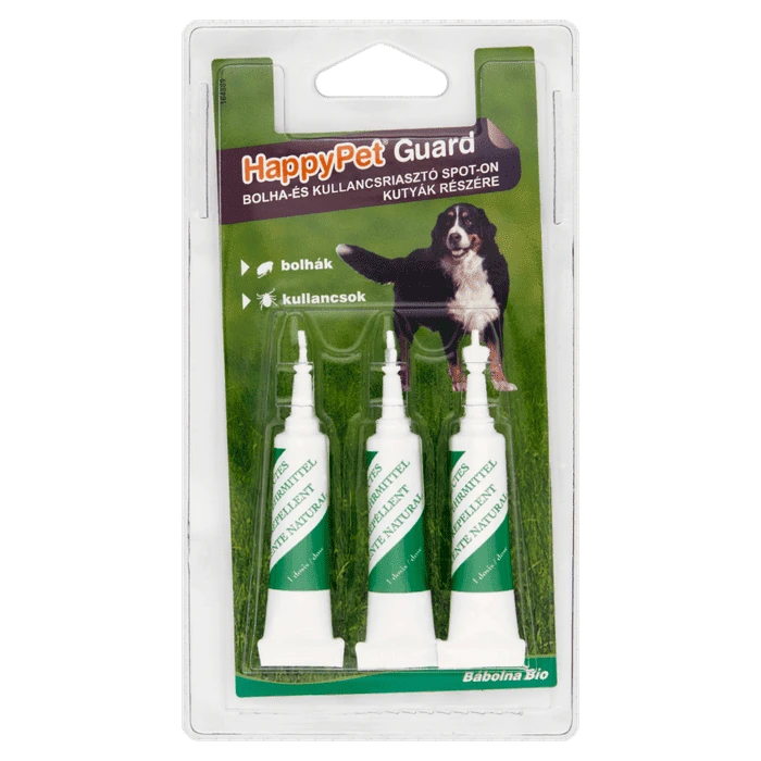 Happy Pet Guard bolha- és kullancsriasztó Spot-On kutyák részére 3×5 ml BÁBOLNA BIO