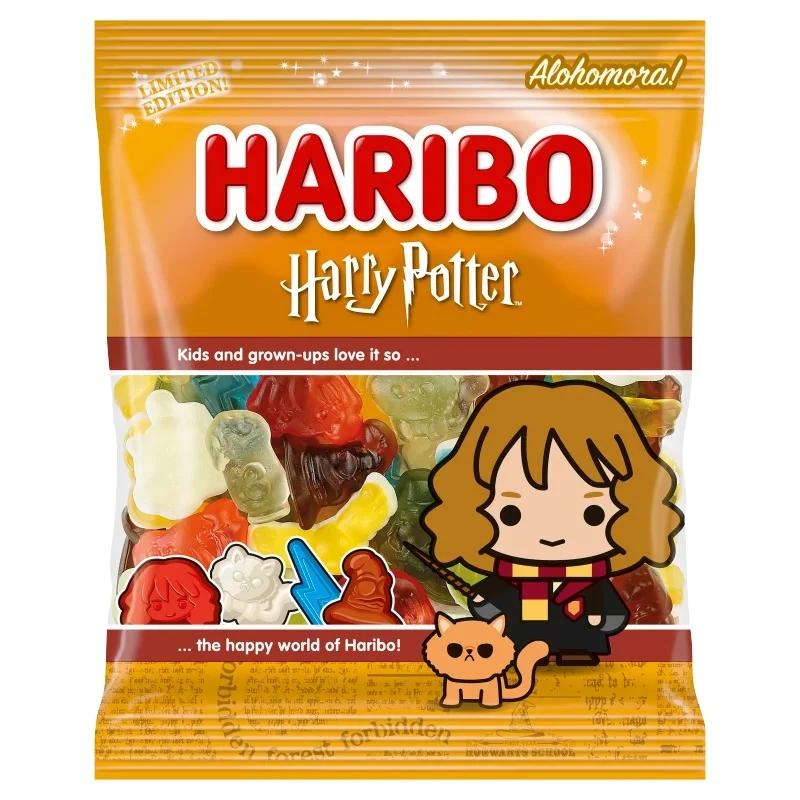 Haribo Harry Potter HERMIONE gyümölcs- és kólaízű gumicukorka habosított gumicukorka réteggel 80 g