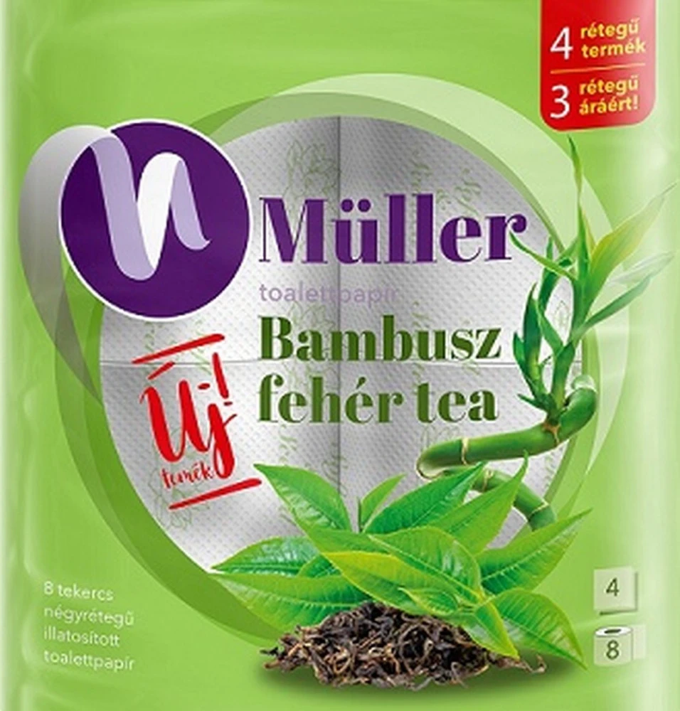 Müller eü. papír 8tek. 4 rétegű. Bambusz, Fehér Tea