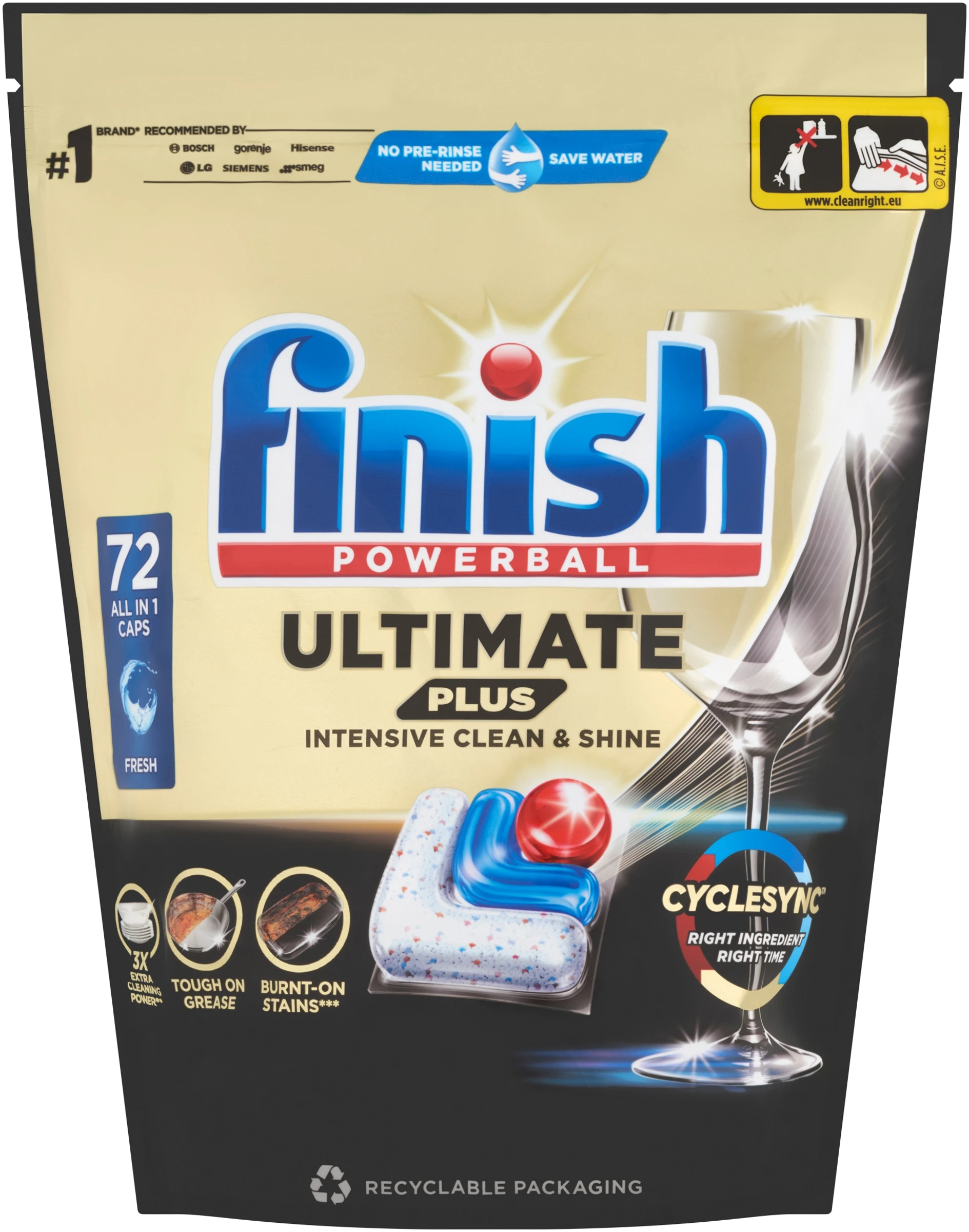 Finish Caps Powerball Ultimate Plus All in 1 Regular mosogatógép kapszula 72 db