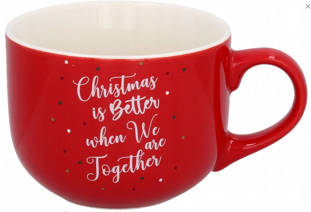 Karácsonyi piros porcelán bögre 420 ml – Christmas is better when we are together