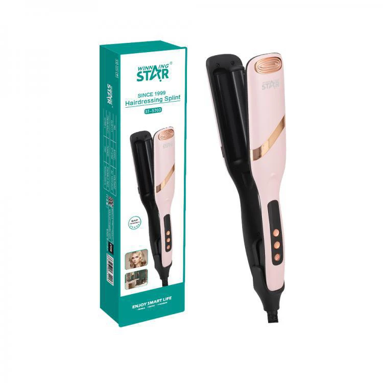 WinningStar Kreppelő és hajgöndörító 75 W fekete-rózsaszín