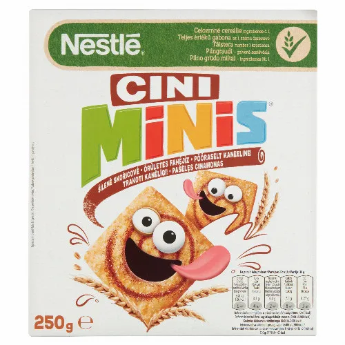 Nestlé Cini Minis ropogós, fahéjas gabonapehely teljes kiőrlésű búzával 250 g