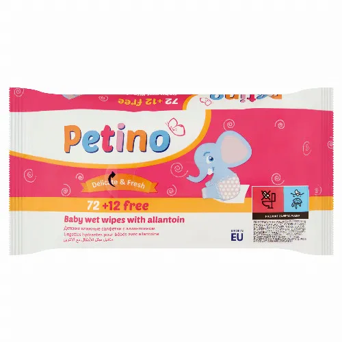 Petino nedves törlőkendők csecsemők és kisgyermekek érzékeny bőrére 84 db