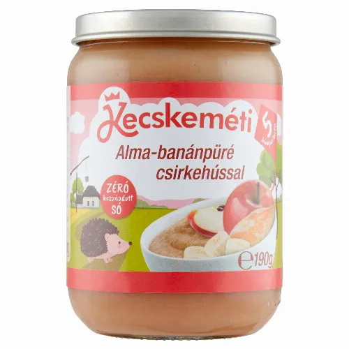 Kecskeméti alma-banánpüré csirkehússal bébiétel 5 hónapos kortól 190 g