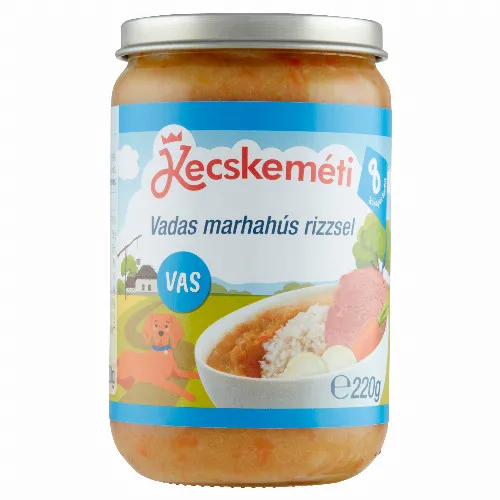 Kecskeméti vadas marhahús rizzsel bébiétel 8 hónapos kortól 220 g