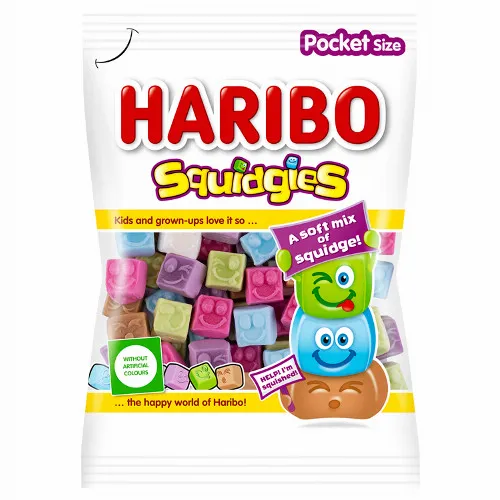 Haribo Squidgies gyümölcs- és kólaízű habosított gumicukorka 80 g