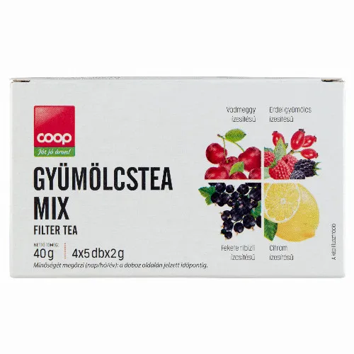 Coop gyümölcstea mix 4 x 5 filter 40 g 