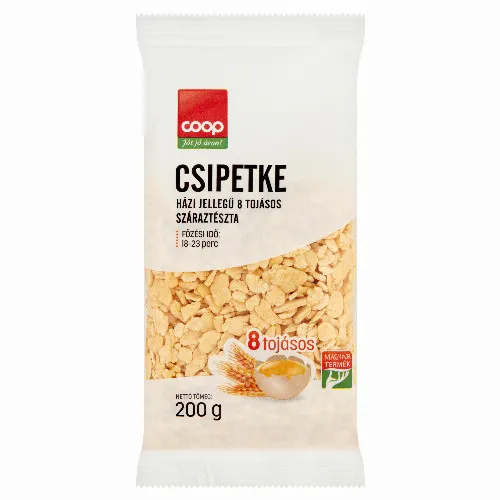 Coop csipetke 8 tojásos, házi jellegű száraztészta 200 g
