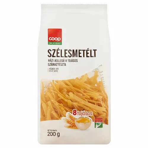 Coop szélesmetélt 8 tojásos, házi jellegű száraztészta 200 g
