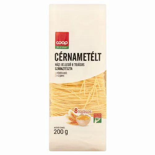 Coop cérnametélt házi jellegű 8 tojásos száraztészta 200 g