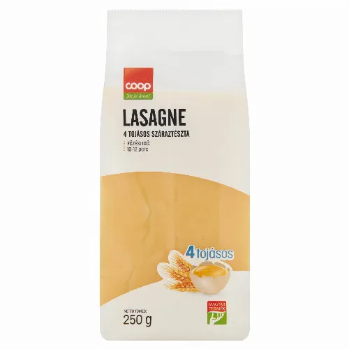 Coop lasagne 4 tojásos száraztészta 250 g