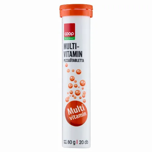 Coop multivitamin narancs ízű pezsgőtabletta 20 db 80 g