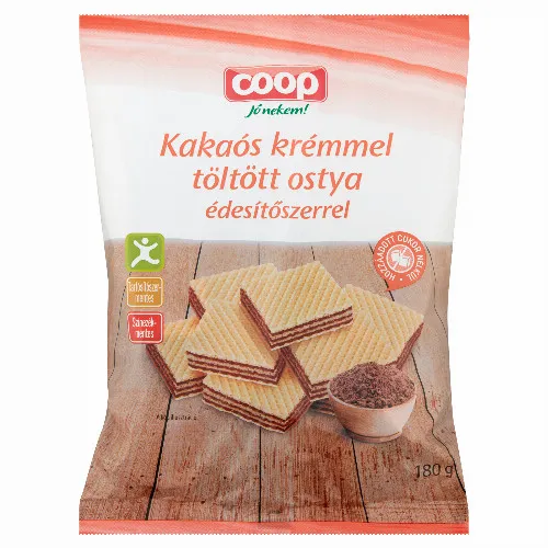 Cooр kakaós krémmel töltött ostya édesítőszerrel 180 g