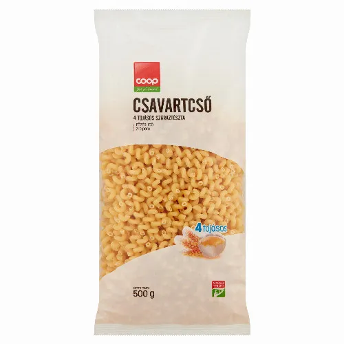 Coop csavartcső 4 tojásos száraztészta 500 g