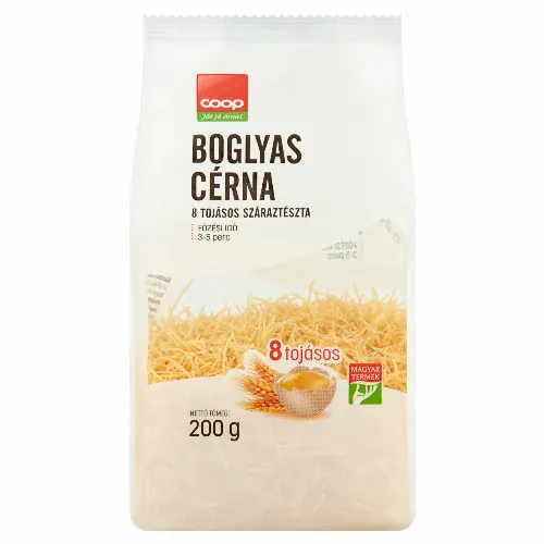 Coop boglyas cérna 8 tojásos száraztészta 200 g