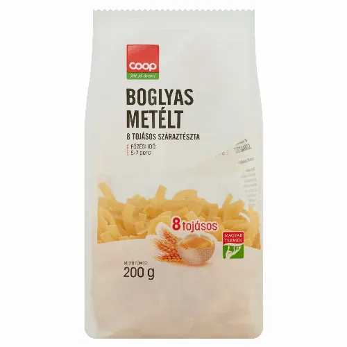Coop boglyas metélt 8 tojásos száraztészta 200 g
