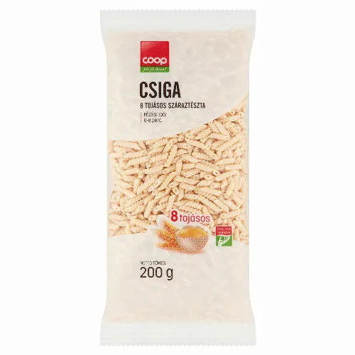 Coop csiga 8 tojásos száraztészta 200 g