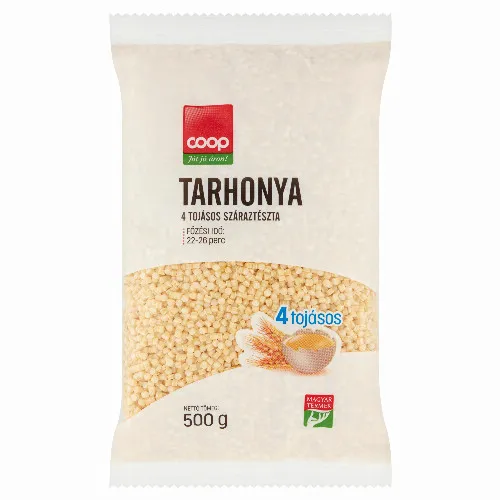 Coop tarhonya 4 tojásos száraztészta 500 g