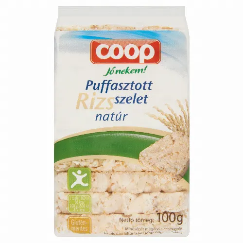 Coop natúr, puffasztott rizsszelet 10 szelet 100 g
