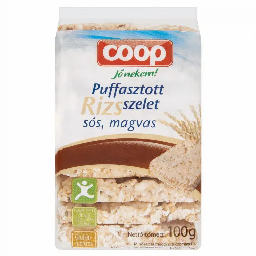 Coop sós, magvas, puffasztott rizsszelet 10 szelet 100 g