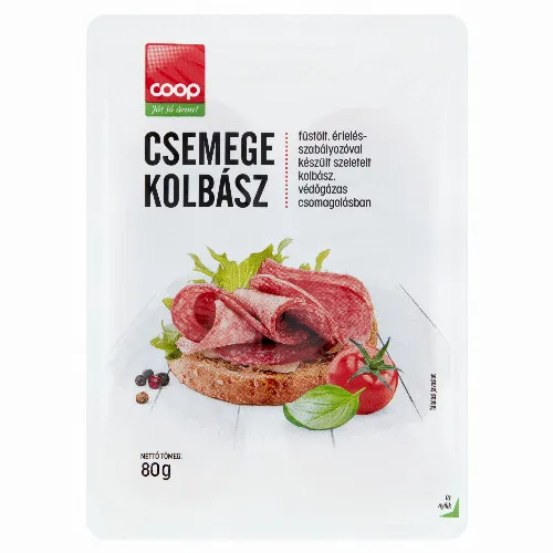 Coop szeletelt csemege kolbász 80 g