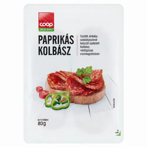 Coop szeletelt paprikás kolbász 80 g