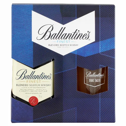 Ballantine's Finest skót whisky + 1 db pohár díszdobozban 40% 0,7 l