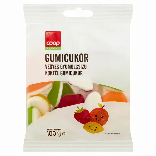 Coop vegyes gyümölcsízű koktél gumicukor 100 g