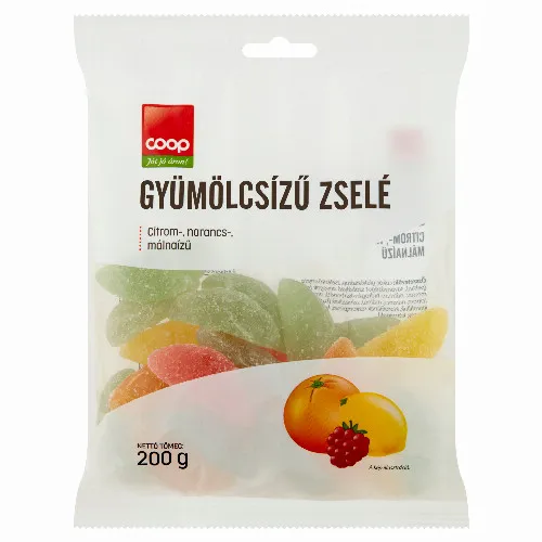 Coop citrom-, narancs-, málnaízű gyümölcsízű zselé 200 g