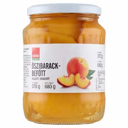 Coop felezett, hámozott őszibarackbefőtt 680 g