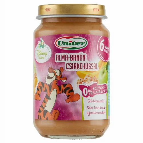 Univer alma-banán csirkehússal bébiétel 6 hónapos kortól 163 g