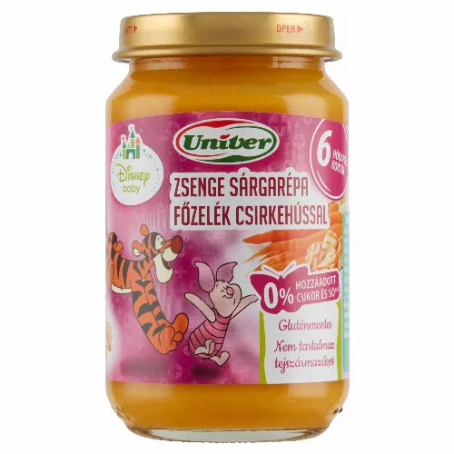 Univer zsenge sárgarépa főzelék csirkehússal bébiétel 6 hónapos kortól 163 g