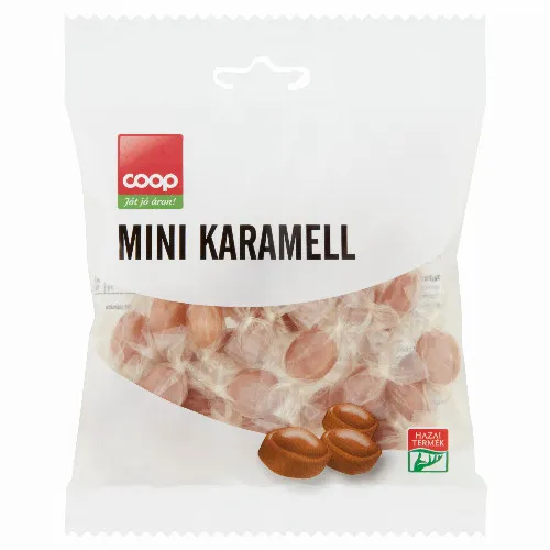 Coop Mini Karamell tejkaramella ízű töltetlen keménycukorka 70 g