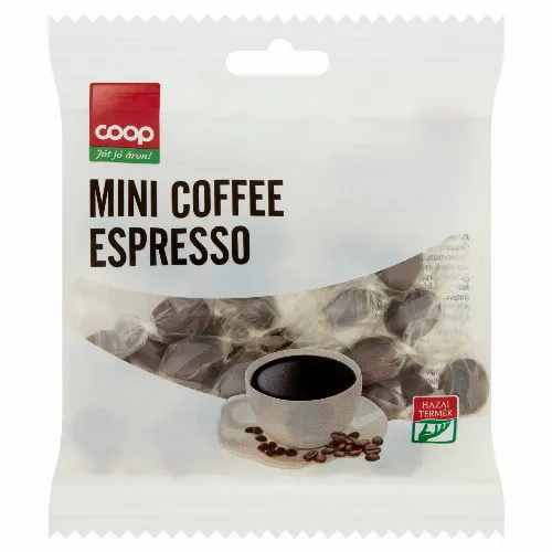 Coop Mini Coffee Espresso kávéízű töltetlen keménycukorka 60 g