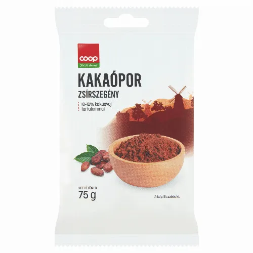 Coop zsírszegény kakaópor 75 g