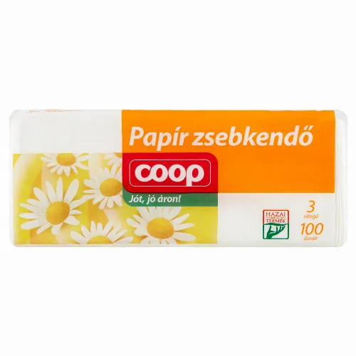 Coop papír zsebkendő 3 rétegű 100 db