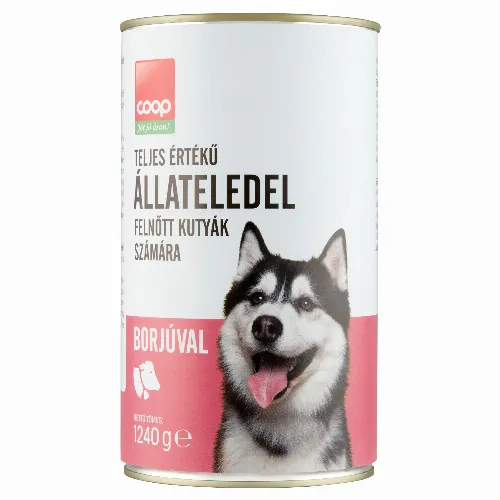 Coop teljes értékű állateledel felnőtt kutyák számára borjúval 1240 g