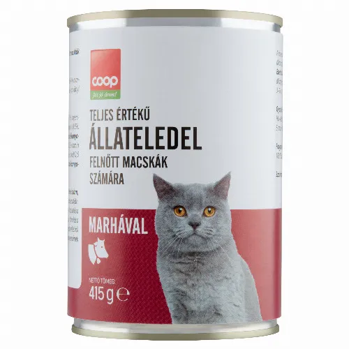 Cоор teljes értékű nedves állateledel felnőtt macskák számára marhával, szószban 415 g