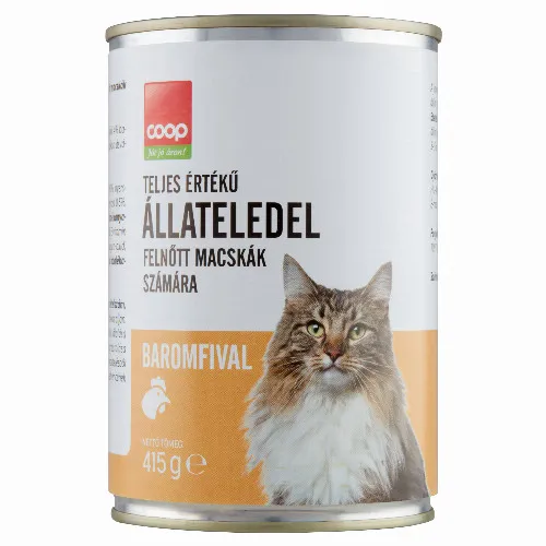 Coop teljes értékű állateledel felnőtt macskák számára baromfival 415 g