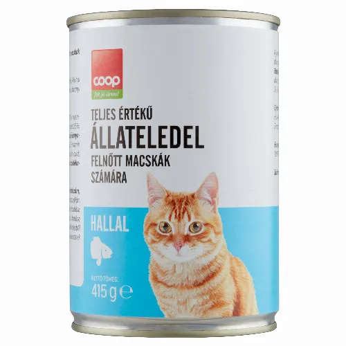 Coop teljes értékű állateledel felnőtt macskák számára hallal 415 g