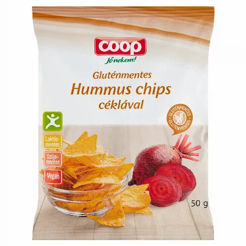 Coop Jó nekem! gluténmentes hummus chips céklával 50 g