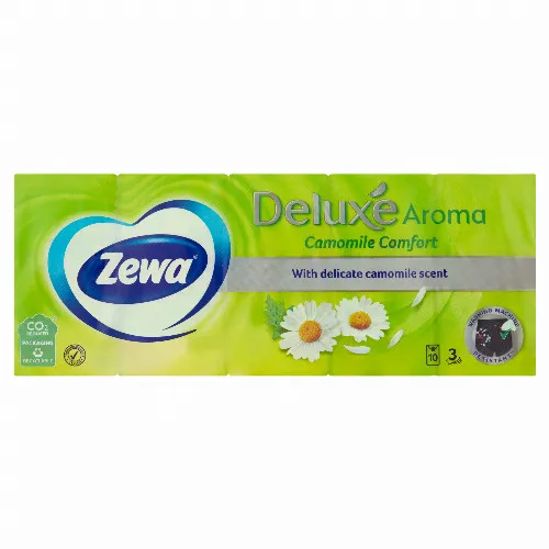 Zewa Deluxe Camomile Comfort illatosított papír zsebkendő 3 rétegű 10 x 10 db
