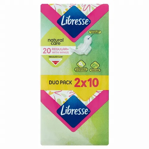 Libresse Regular+ Natural Care szárnyas egészségügyi betét 2 x 10 db