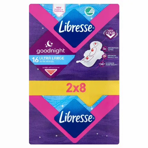 Libresse Ultra Large Goodnight szárnyas egészségügyi betét éjszakai 2 x 8 db